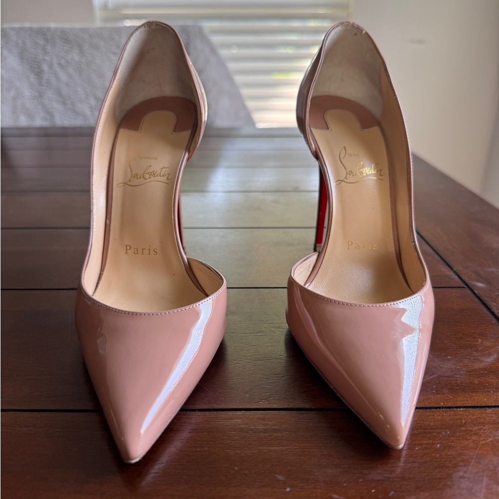 Christian Louboutin Iriza Blush Patent Leather Heels